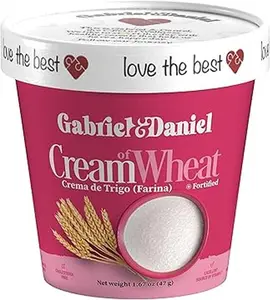 Gabriel & Daniel Organic, Gluten Free, Non-GMO Instant Hot cereal Cream of Wheat. Convenient microwave cup. Fortified with Vitamins. Hot Cereal breakfast or snack.