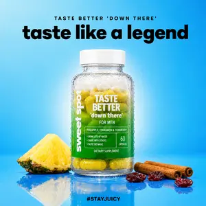 For Him | Men's Intimate Taste Support Capsule Supplement | Pineapple, Cranberry & Cinnamon | Enhances Down-there Taste | Taste the Sweet Spot