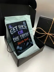 Get Rich or Die Tryin’ Car Air Freshener | Luxury Y2K Hustle Hanging Scent | Iced Out Gift for Him | Street Style Car Accessory