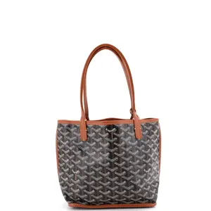 Pre-owned Goyard Canvas Coated Top Handle Bags Anjou Reversible Tote Coated Canvas Mini by Rebag