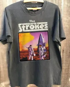 The Strokes Band Graphic Charcoal Short Sleeve Cotton T-shirt Unisex S-5xl