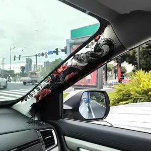 Jdm Car Interior A-Pillar Modification Kit, Mamba Pattern Self-Adhesive Elastic Patch, Universal Upgrade Sticker Set, Car Interior Decor