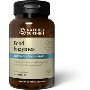 Nature's Sunshine Food Enzymes - Digestive Support with Prebiotics and Probiotics for Gut Health - Digestive Enzyme Supplement for Digestive Health and Relief from Occasional Indigestion