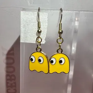 Pac-Man ghost earring in multiple colors