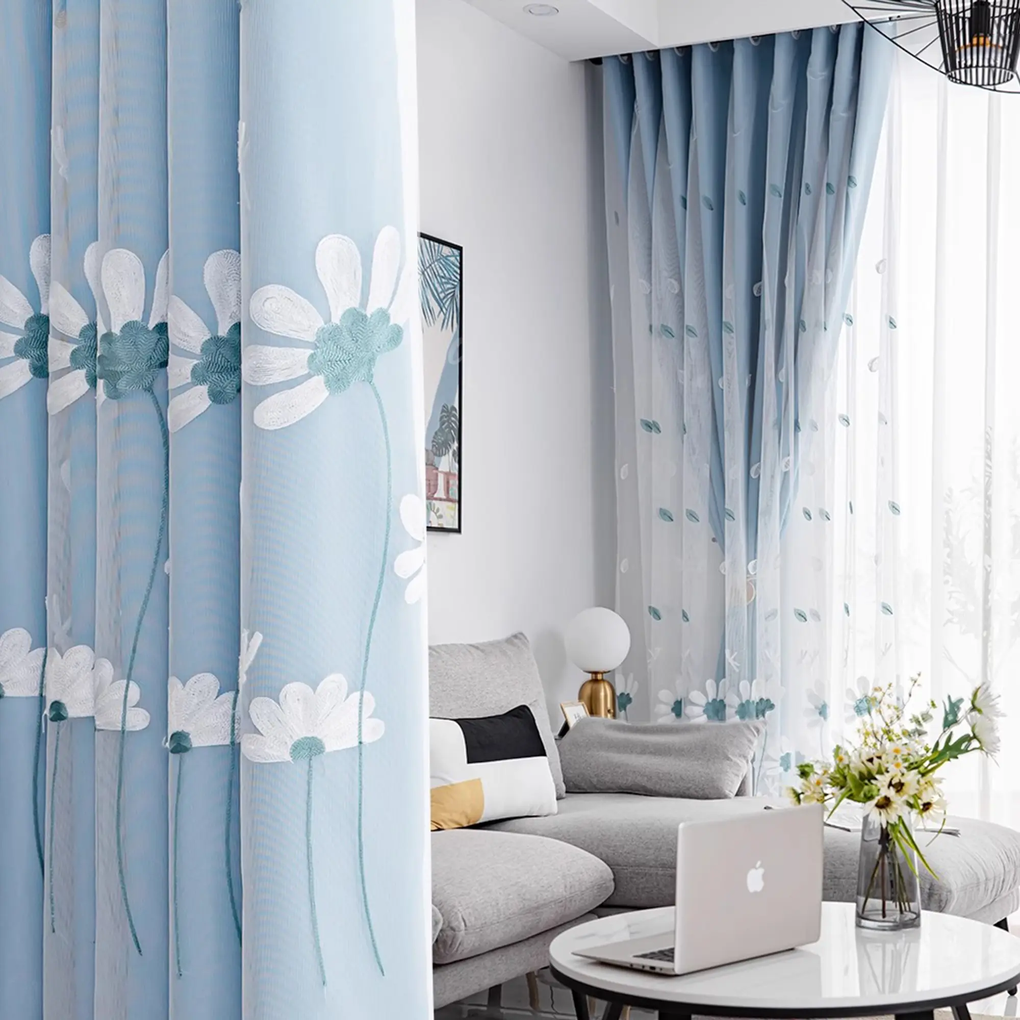 High-Quality Double Layer Sheer Curtains for Bedroom and Living Room Decor, Elegant and Stylish Window Treatments