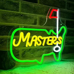 "MASTERS "Golf Course Map Neon Sign — A Thoughtful Gift for Golf Enthusiasts, Ideal Wall Decor for Golf Clubs
