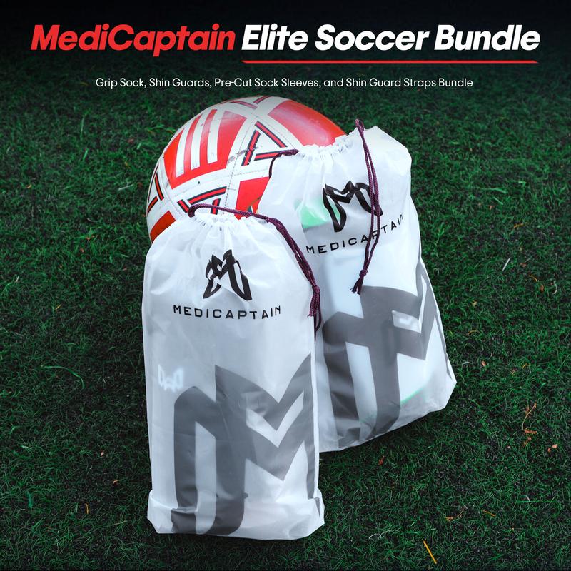 MediCaptain Elite Soccer Bundle - Grip Sock, Shin Guards, Pre-Cut Sock Sleeves, and Shin Guard Straps Bundle – Essential Equipment for Futbol Players MediCaptain Elite Soccer Bundle - Grip Sock, Shin Guards, Pre-Cut Sock Sleeves, and Shin Guard Straps Bundle – Essential Equipment for Futbol Players