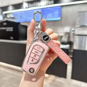 ACEBOY For Toyota Key Fob Cover Special Soft TPU Key Case Key Shell Compatible With Fortuner Tundra Camry RAV4 Highlander Challenger Key Shell