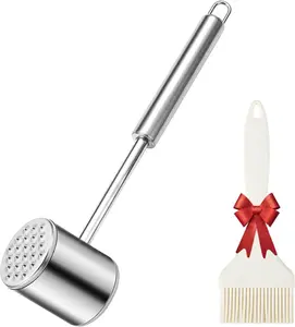 Meat Mallet, Meat Tenderizer Mallet is made of 304 Stainless Steel, Meat Hammer Tenderizer, Meat Pounder Kitchen Hammer For Meat, Dishwasher safe for chicken, beef and steak.(1PCS) Utensils