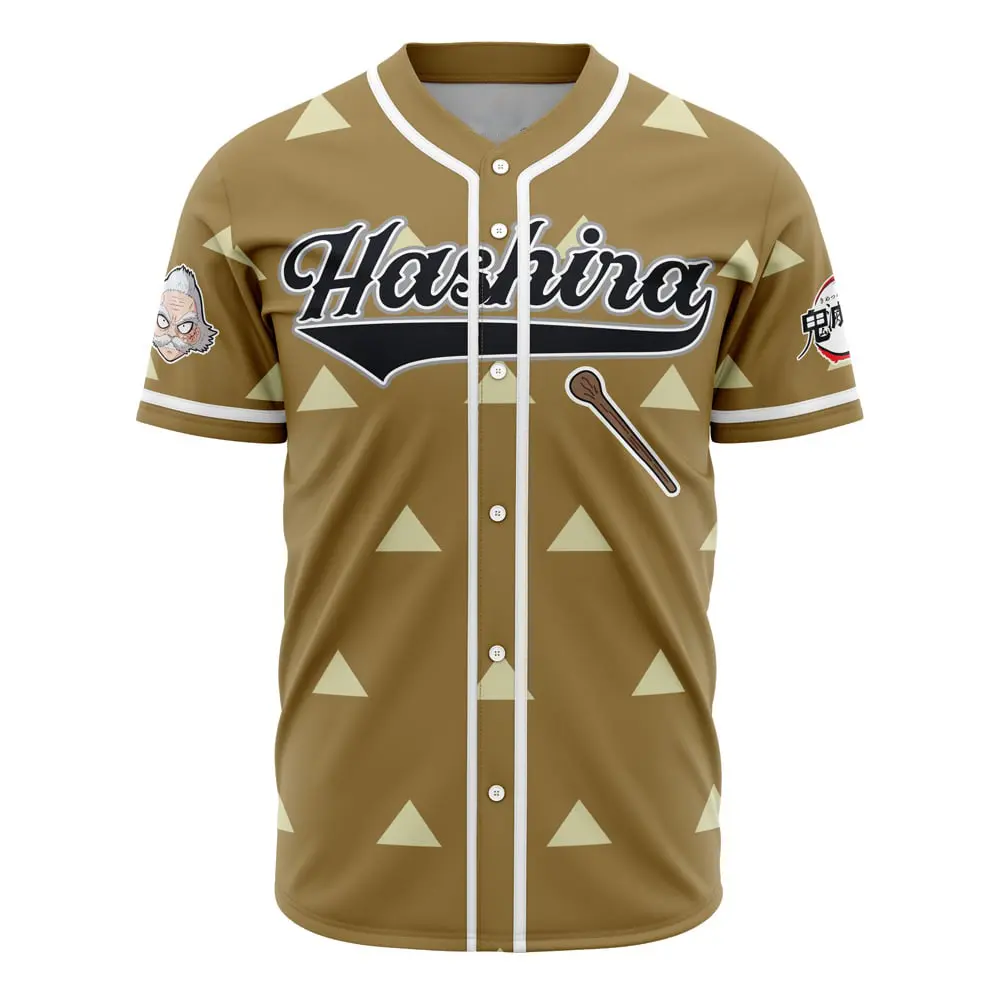 AniBase Club Hashira Jigoro Kuwajima Demon Slayer Baseball Jersey - Premium All-Over Print 100% Polyester Warp Knitted Fabric XS-5XL Unisex Fit