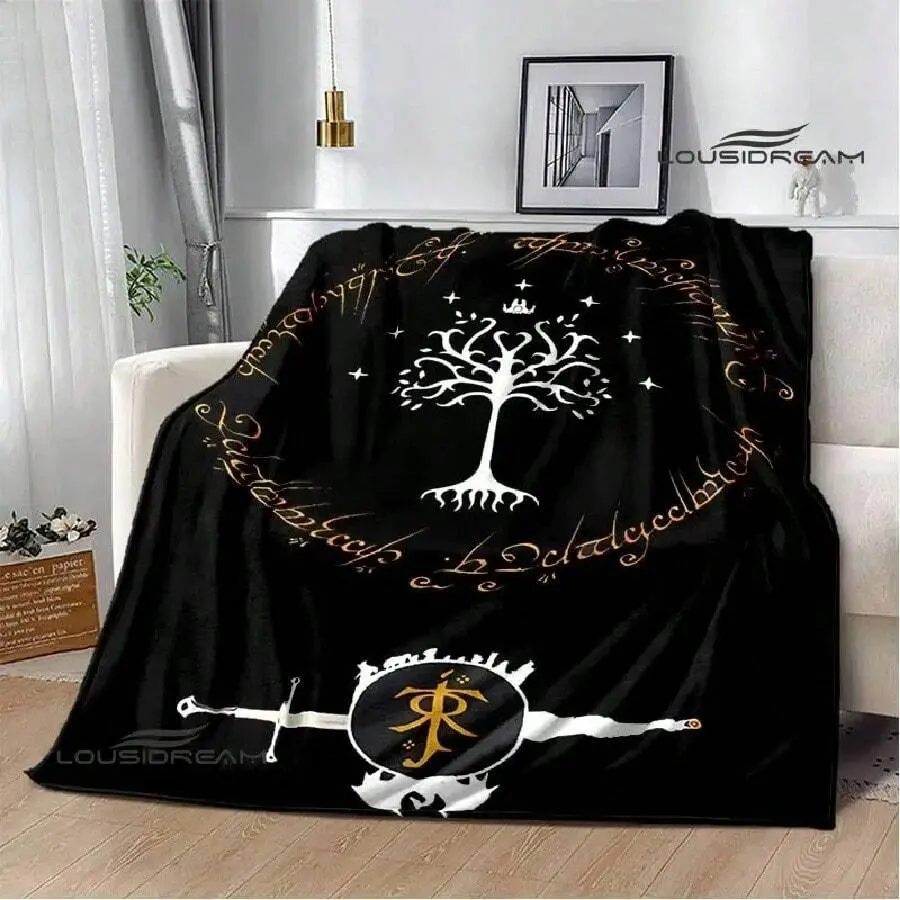 L- H-Hobbit HD Blanket, Soft Throw Blanket For Home Bedroom Bed Sofa Picnic Travel Office Cover Blanket S 3DL- Rings Printed Blanket Fashion Soft Cozy Living Room Bedroom Sofa Bed Travel Blanket  Birthday GiftL- Printed Blanket el