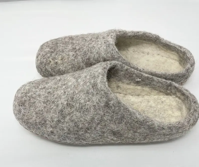 Felted Wool Slippers Felted shoes - Handmade Felt Indoor Slippers 100% Wool