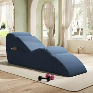 Convertible Ergonomic Yoga Chair for Adults, Foam Floor Lounge Chaise with Ottoman, Lumbar Support Pillow, Washable Cover, Side Pocket, No Assembly Needed, Ideal for Meditation, Stretching, Gaming & Daily Relaxation, Best Mother's Day Gifts tiktokshopspri
