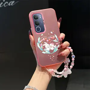 Cute Rabbit Flowers Hearts suit bracelet phone Suitable For VIVO Y19S Case is suitable For Y19S with PET Shock proof design perfect for popular