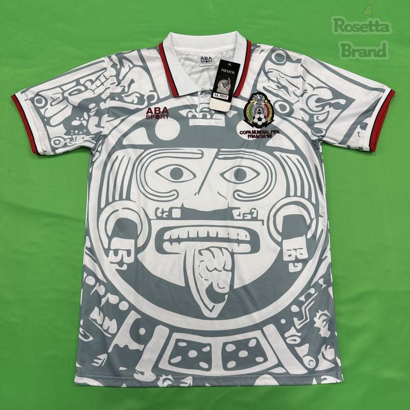 1998 Mexico Soccer National Team Home BLACK Nostalgia Soccer Jersey #2 Suarez #3 Sanchez Classic Breathable Quick Dry Soccer Jersey