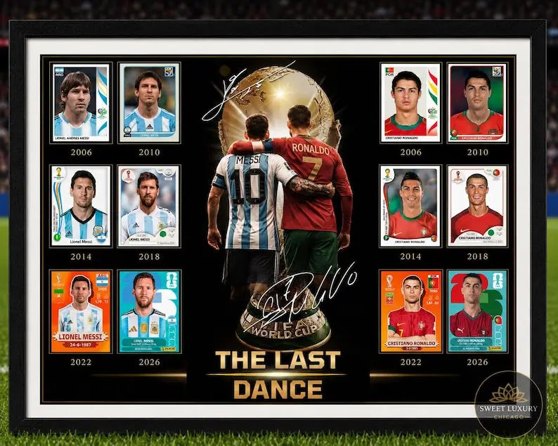 Messi & Ronaldo Last Dance Editable Template | Soccer Poster Printable | CR7 Poster Timeline - Poster Print Unframed