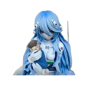 Iconic EVA Rei Ayanami Kneeling Figure  New Theatrical Edition Long Hair Gentle Gaze – Must-Have Anime  for True Evangelion Fans! toy excellent gift choice decor festive home craft art figurine