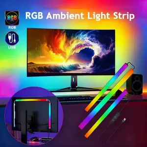 USB Powered RGB Screen Backlight Strip, Fits 24-32 Inch Displays, Multi-Color Ambiance Light, Button Control, Ideal for Home Office Gaming Computer Decor