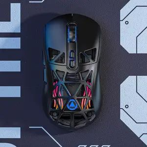 Wireless Gaming Mouse, Rechargeable Wireless Mouse with RGB Light & Wired/BT/Wireless 2.4G Connection Modes, Ergonomic Design Gaming Mouse for PC Laptop