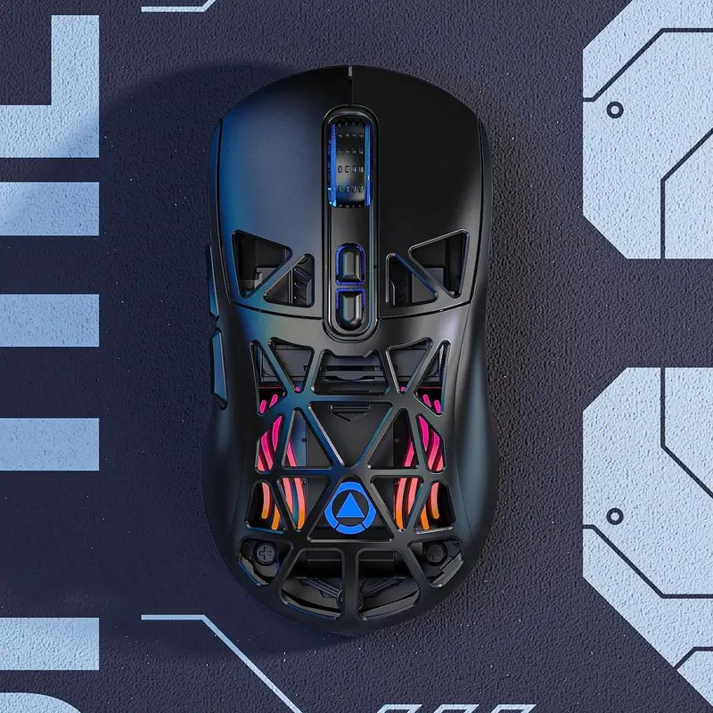 Wireless Gaming Mouse, Rechargeable Wireless Mouse with RGB Light & Wired/BT/Wireless 2.4G Connection Modes, Ergonomic Design Gaming Mouse for PC Laptop