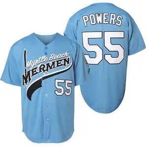 ABTOT Kenny Powers 55 Jersey Charros Eastbound and Down Myrtle Beach Mermen Movie Baseball Jersey Men's
