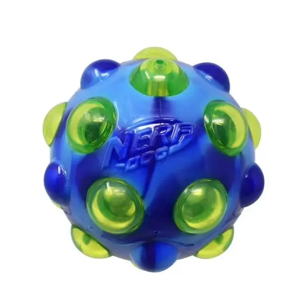 Nerf Dog TPR LED Bubble Light Up & Squeak Ball, 3.8 inch