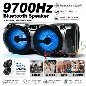 Portable Bluetooth Karaoke Machine，  shower speaker  ，RGB Stereo Bluetooth Soundbar，Authentic product, three-dimensional sound, supports Bluetooth/USB/FM/TWS, balance function, creates festive atmosphere, ideal gift for graduation season