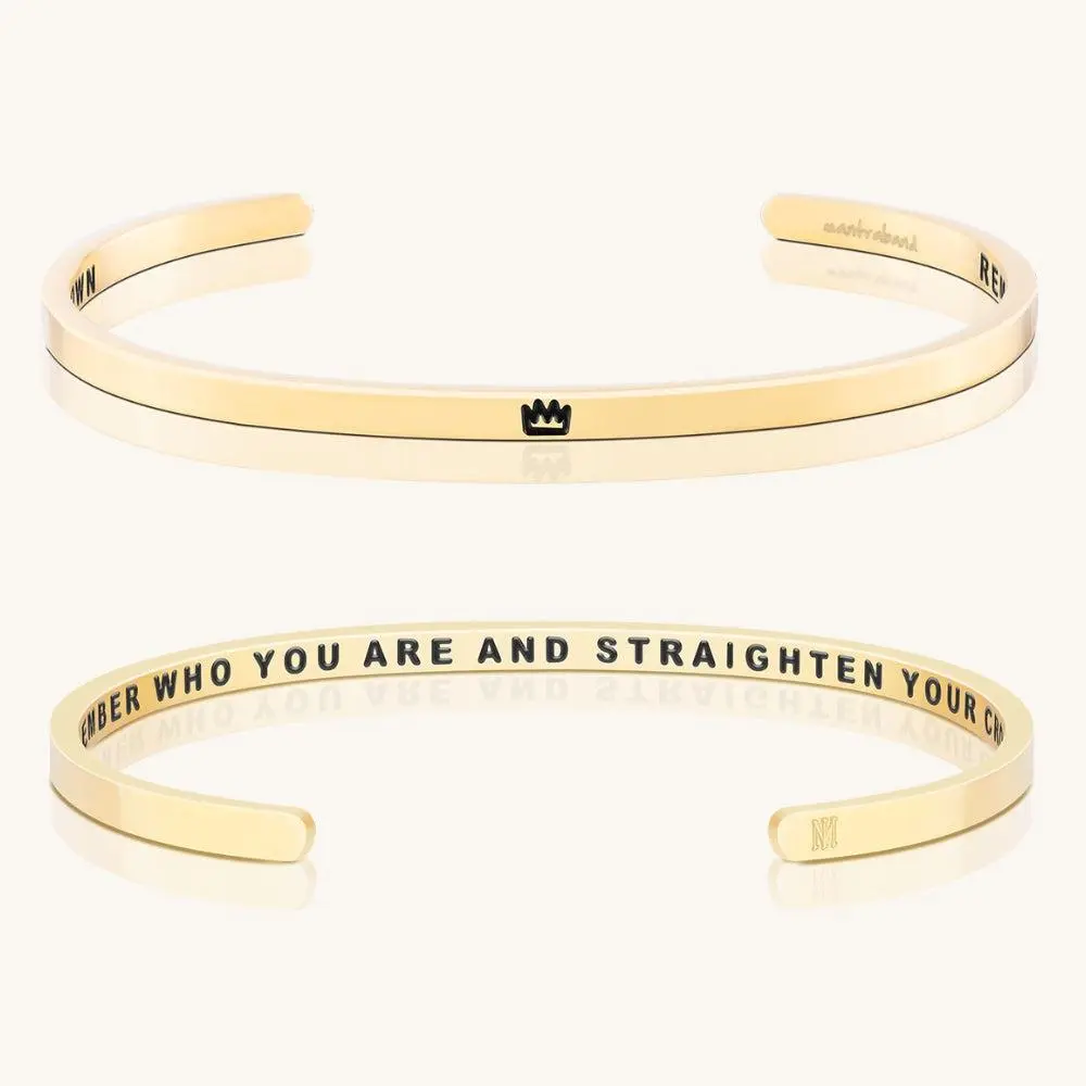 Remember Who You Are And Straighten Your Crown - MantraBand Inspirational Adjustable Trendy Bracelet for Women