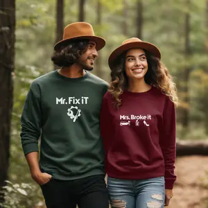 Mr Fix it Mrs Broke it – Funny Matching Set for Couples, couple sweatshirt, matching shirts, matching hoodies, couples gift