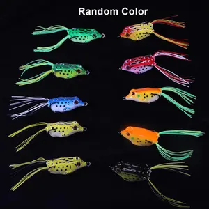 10 Pcs Topwater Frog Lures Sets with Bait Box, Frog Lure Ray Frog Topwater Fishing Crankbait Lures, Frog Artificial Soft Bait for Bass Snakehead, Weedless Freshwater Soft Simulated Frog Bait