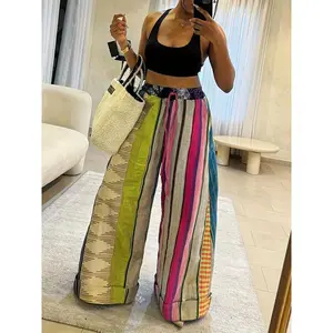 2026 Motion Printed Wide-Leg Pants Trouser Womenswear, Daily Essential, Trending Now, Going Out, Classic, Summer Staple, Wardrobe Staple, Seasonal, Getaway Style, Vacation Ready, Holiday Outfit, Sunshine