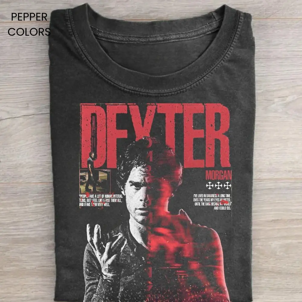 Dexter Morgan Blood Splatter Shirt, Dexter TV Series Shirt, Crime Drama Fan Shirt, Blood Red Graphic Tee, Gift for Men, Gift for Women, Crew Neck T-shirt, Trending T-shirt