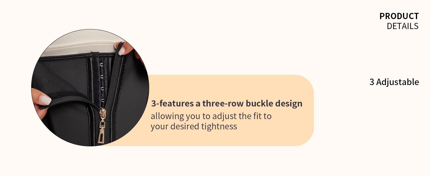 Latex  Waist Trainer for Women Tummy Control Sports Girdle with Adjustable Shoulder Strap and Zipper