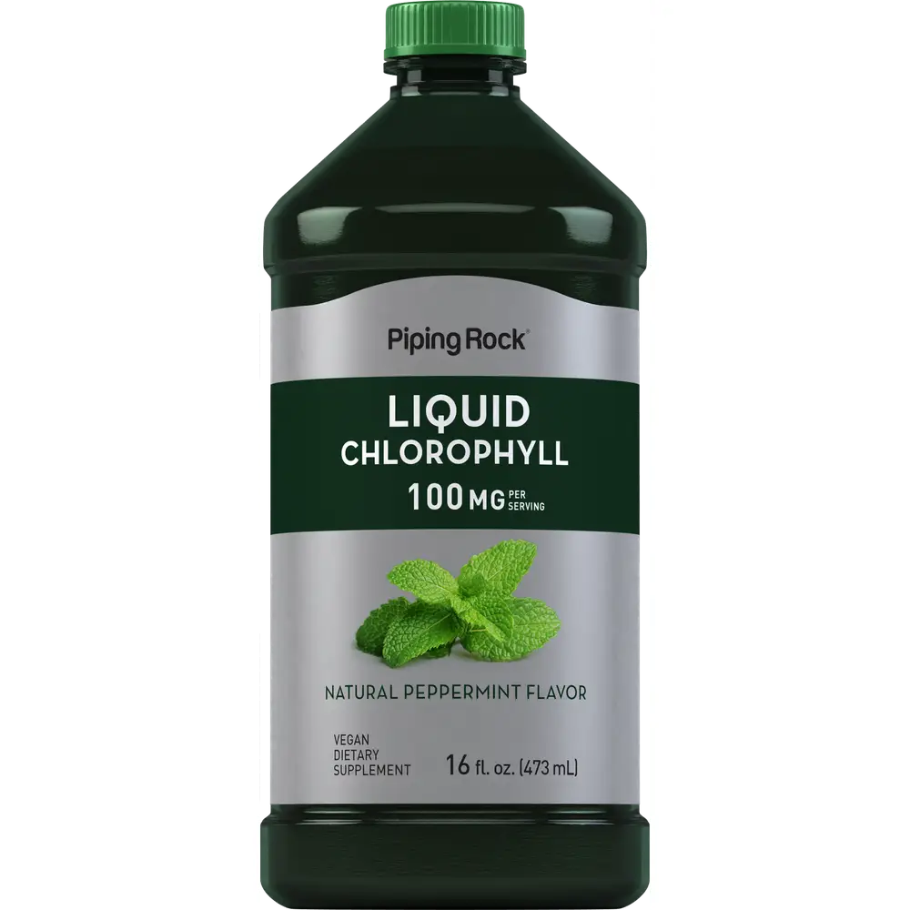 Piping Rock Liquid Chlorophyll 100mg | 16 oz | Mint Flavor | For Women & Men | Vegan, Non-GMO, and Gluten Free Formula