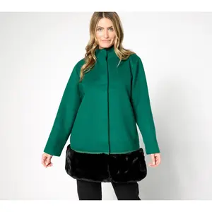 by Stacy London Coat with Removeable Faux Fur Hem