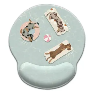 Cartoon Wrist Rest Mouse Pad with Swimming Dog Pattern, Ergonomic Design Gaming Mouse Pads for Desktop Computers, Office, Gaming, Home, School Use