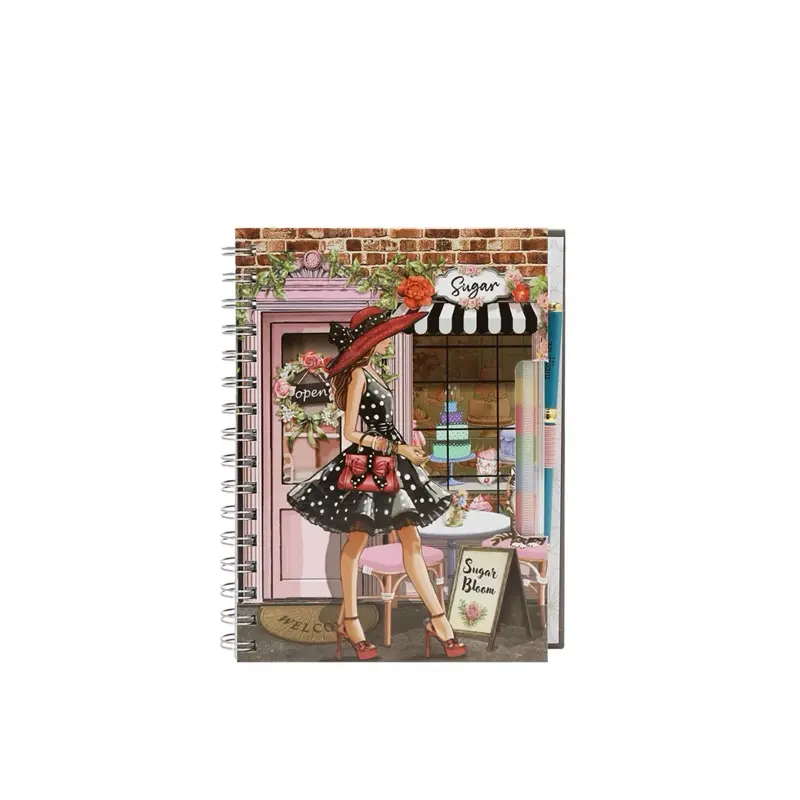 A5 Size Spiral Planner Binder with Zipper Pocket, Sticky Notes & Practical Design - Office Stationery Supplies, Travel Notebook Diary for Students