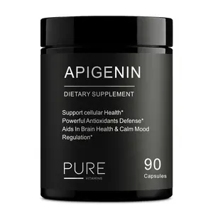 PURE Vitamins Apigenin 50 mg per Serving - 90 Capsules - Non-GMO Gluten-Free - Made in USA - Plant-Based for Cellular Health & Antioxidants Defense