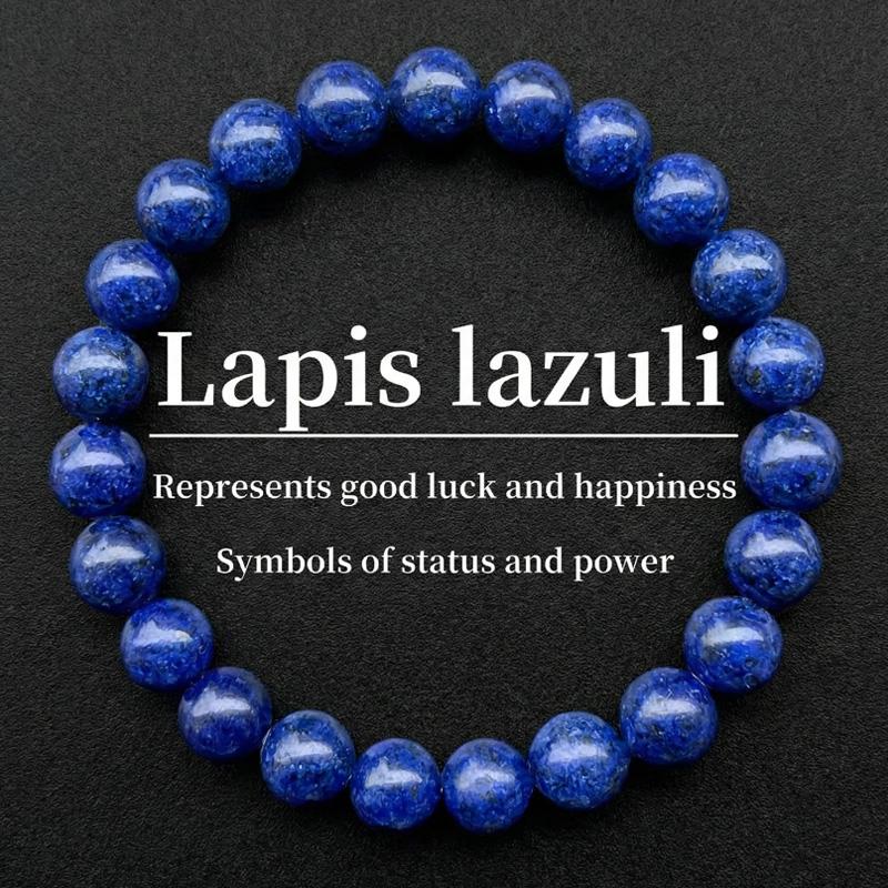 Blue Lapis Lazuli Stone Beaded 8mm Friendship Bracelets Gemstone Stretch Healing Bracelet for Men Women, Boho Style Perfect Gift for Daily Wear & Valentine's Day Blue Lapis Lazuli Stone Beaded 8mm Friendship Bracelets Gemstone Stretch Healing Bracelet for Men Women, Boho Style Perfect Gift for Daily Wear & Valentine's Day