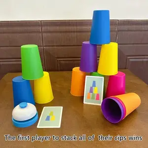 Colorful Stackable Cups Toy, 1 Set Color Recognition Stacking Game Toy, Parent-child Interactive Educational Toy for Kids