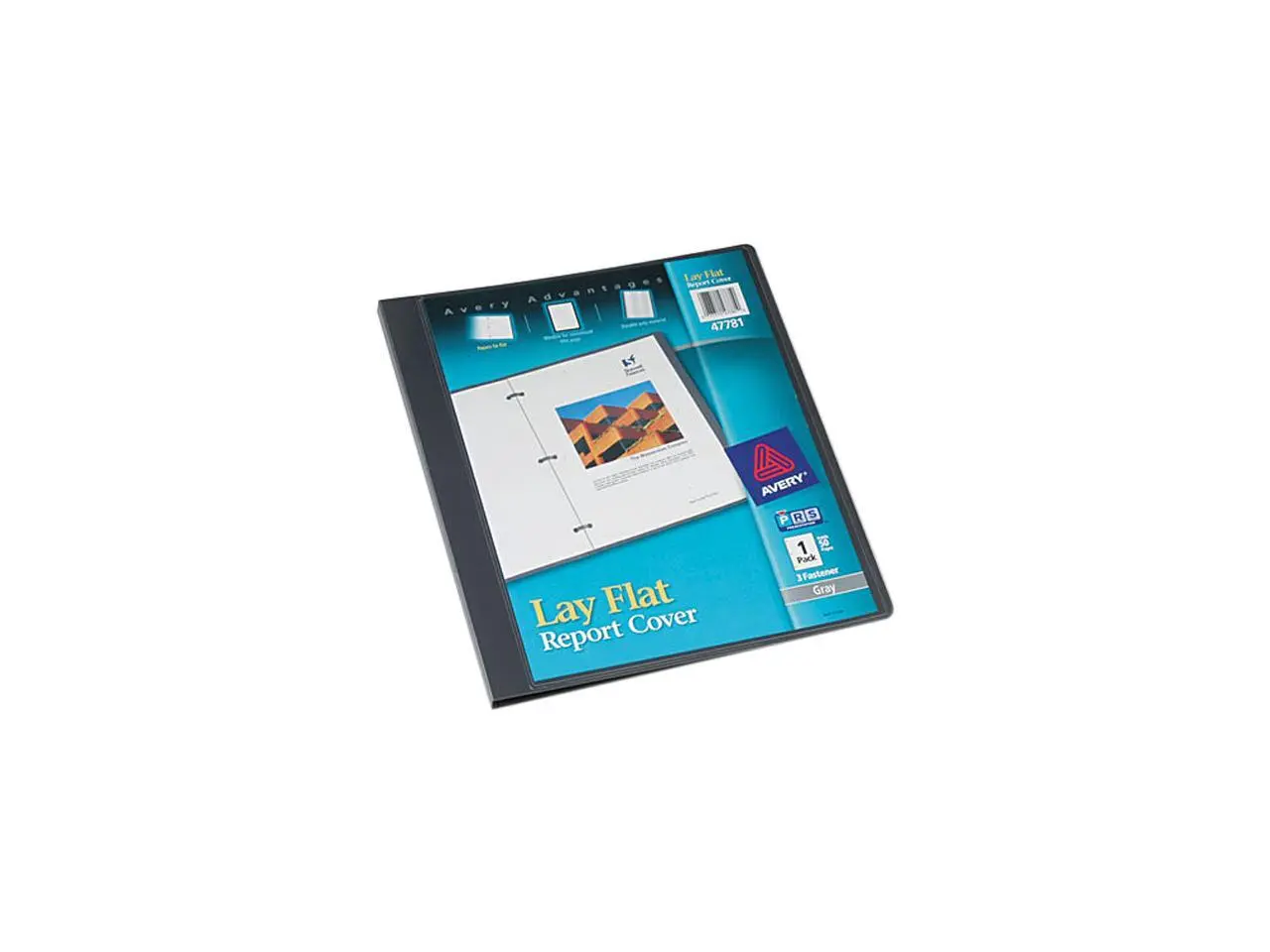 Avery 47781 Polypropylene Report Cover, Flex Fastener, Letter, 1/2" Capacity, Clear/Gray