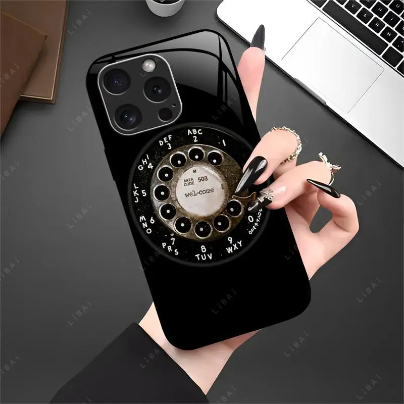 Suitable for [iPhone 16 Pro] High-end phone case🤩, featuring a vintage rotary dial pattern🥰✨, with a high-end, stylish, and minimalist design，drop-resistant, affordably priced，fingerprint-resistant  YM99