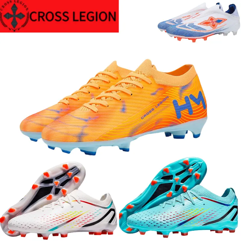 Cross Legion New Seamless Model Football Shoes for Men & Women Lightweight PU Leather Soccer Boots EU37-EU45 Outdoor Sports Touch & Control  soccer cleats  football boots White Training