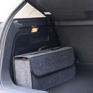 Foldable Car Trunk Organizer, Portable Internal Storage Box, Polyester Fiber Material, Ideal for Vehicle Organization, Trunk Storage Solution