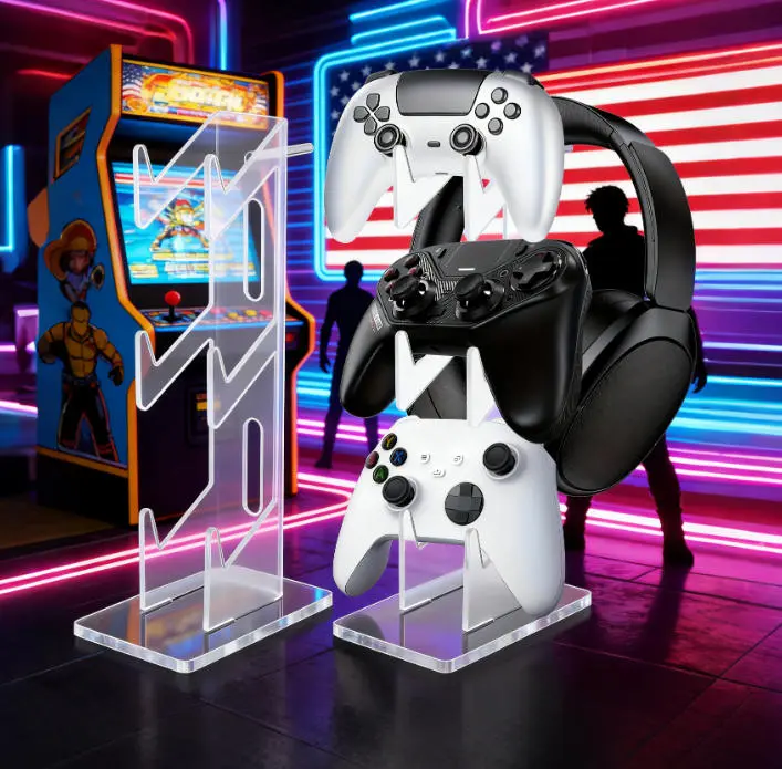 2-Pack Durable Solid Game Controller Stands - Anti-Slip Household Appliance Accessories, Organizes Controllers, Stable Desk Hold for Gaming Desks, Long-Term Gaming Setups