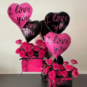 Heart Shaped Balloon, 10pcs/set Letter Print Balloon Set, Atmosphere Scene Layout Decoration Supplies for Wedding Anniversary Party