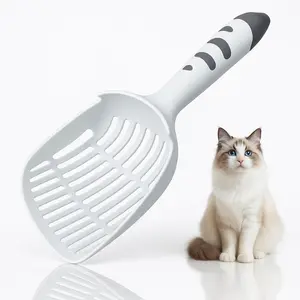 Cat Litter Scoop, Kitty Litter Scoop, Cat and Dog Poop Collector, 3-Layer Mesh Design, Cute Cat Paw Handle, Easy Clean Plastic Scooper