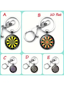 1pc Dartboard Time Gem Keychain, Dart Target, An interesting keychain, an ideal gift for friends