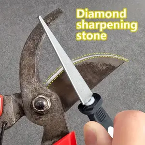 High-Quality Diamond Coated Knife Sharpener, Dual-Plane and Curved Design, Durable Metal Structure, Ideal for Scissors and Gardening Tools
