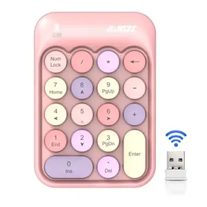 AJAZZ AK18 wireless Optical numeric keypad notebook desktop computer numeric keypad wireless mini keypad 18-key girl cute external keypad financial cash register accounting keyboard punk round keycap computer keyboard calculatorv Portable Keyboard